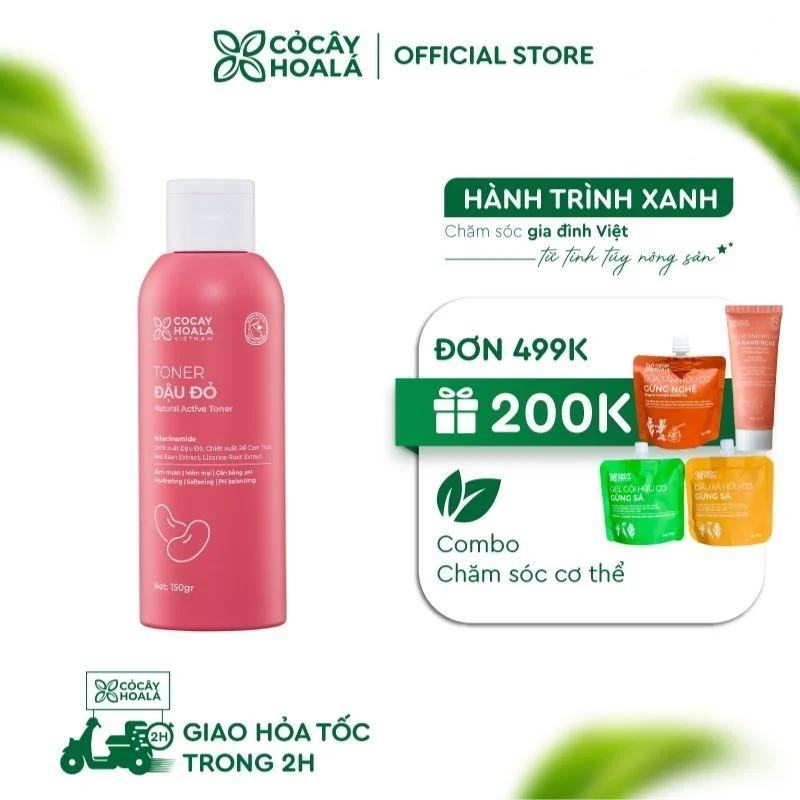 Toner Đậu Đỏ 150g Cỏ Cây Hoa Lá – Cấp Ẩm, Làm Dịu Da, Cân Bằng pH Hiệu Quả